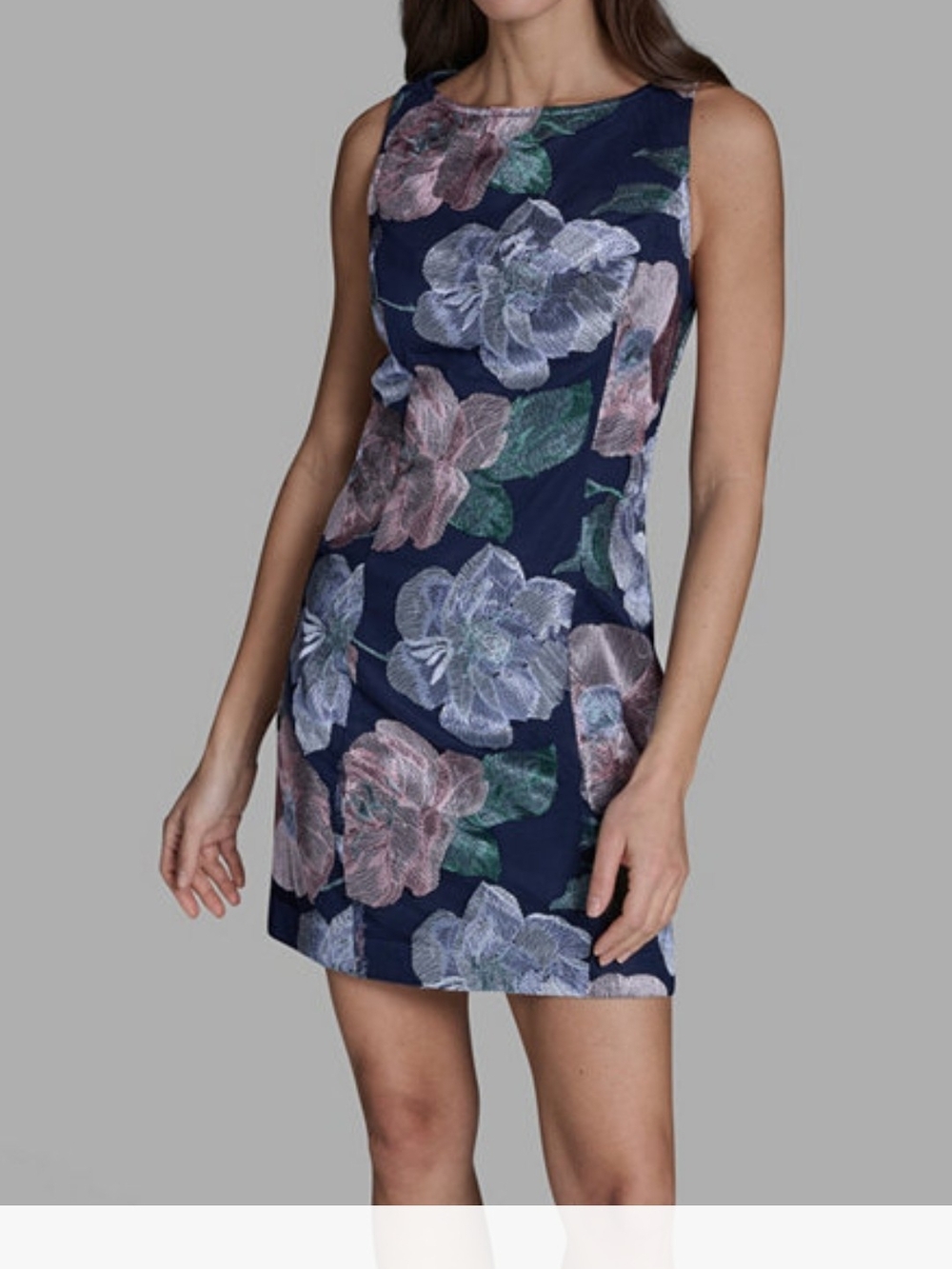 BCBG Navy Floral Sleeveless Mini Dress